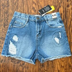 NWT Cotton On Blue Distressed Denim Shorts